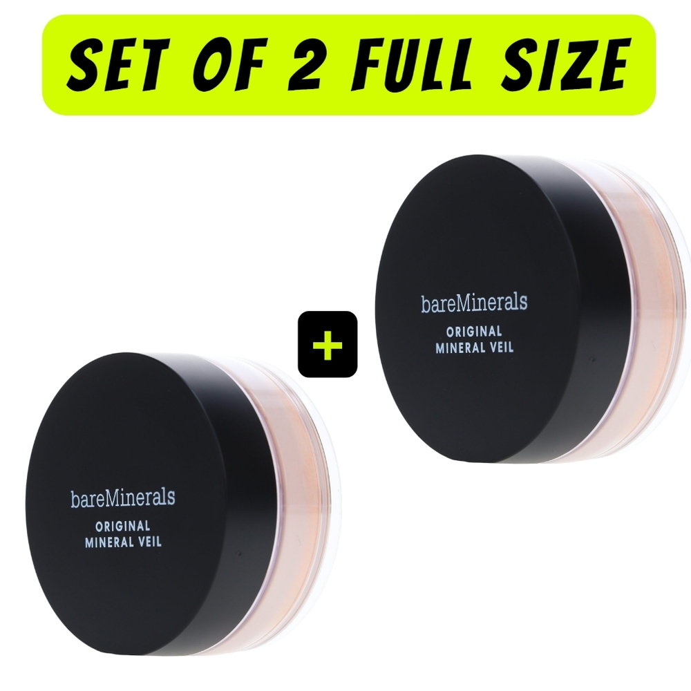 Set Of 2 bareMinerals Original Mineral Veil Loose Setting Powder Translucent Spf